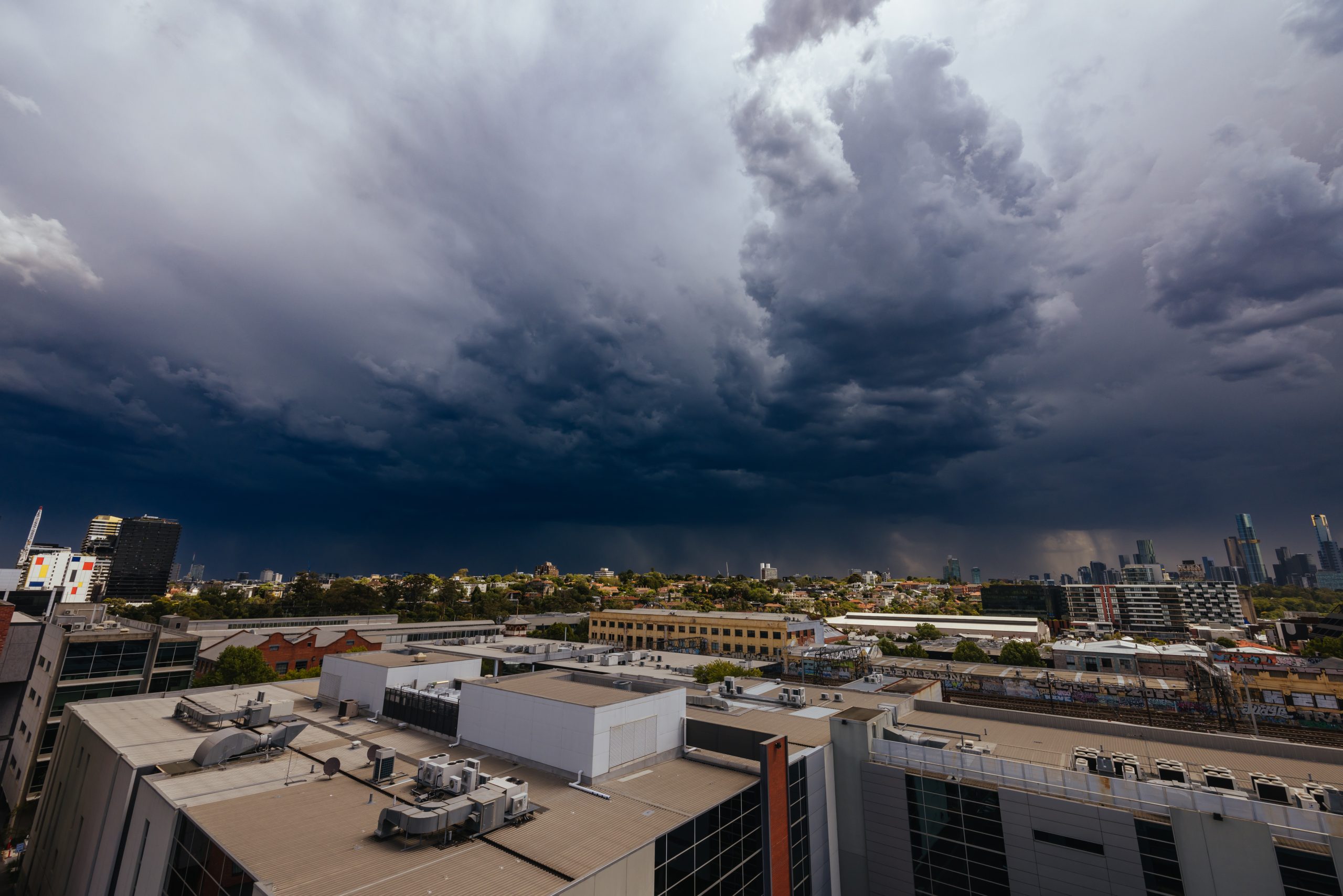 storm over commerical roofs